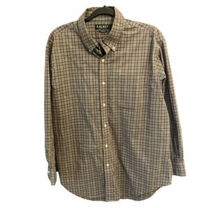 Lauren Ralph Lauren Mens Plaid Button Down Shirt Classic Fit Non Iron 17 32/33